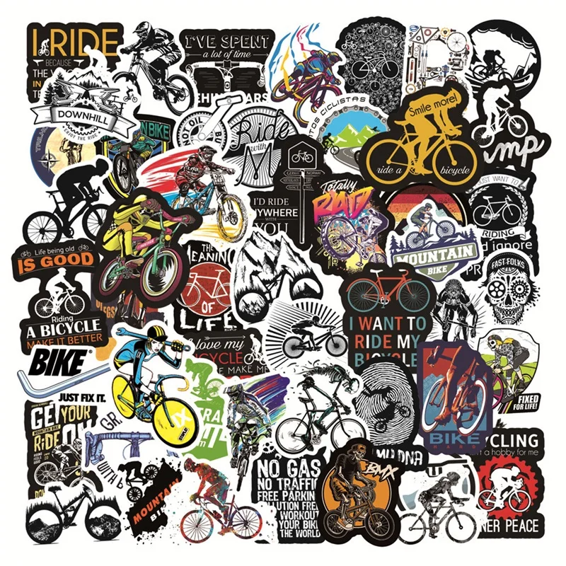 Laptop Accessories Cool - 50 Buah Stiker Sepeda Gunung Tahan