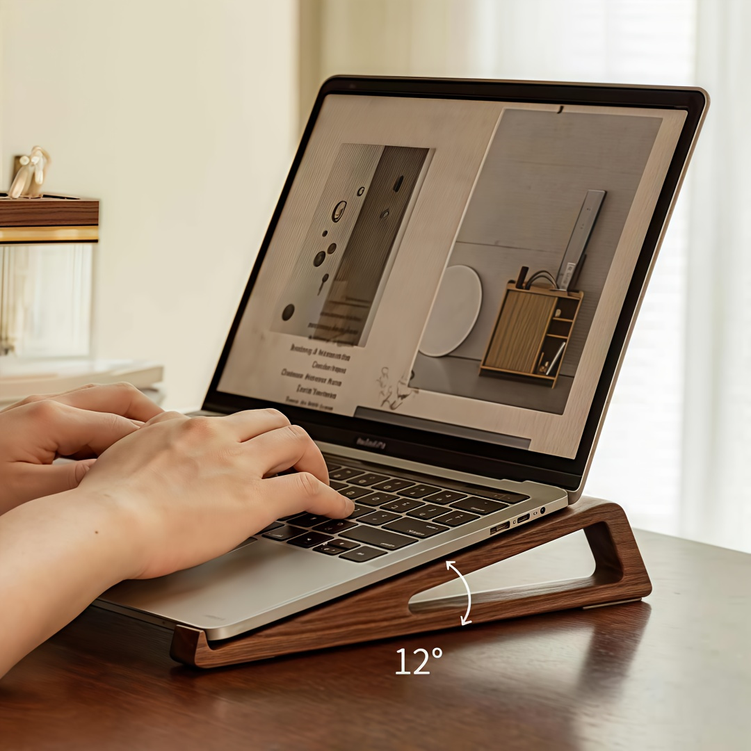 Laptop Accessories Design - Dudukan Laptop Kayu Lipat Portabel-Ergonomis 12