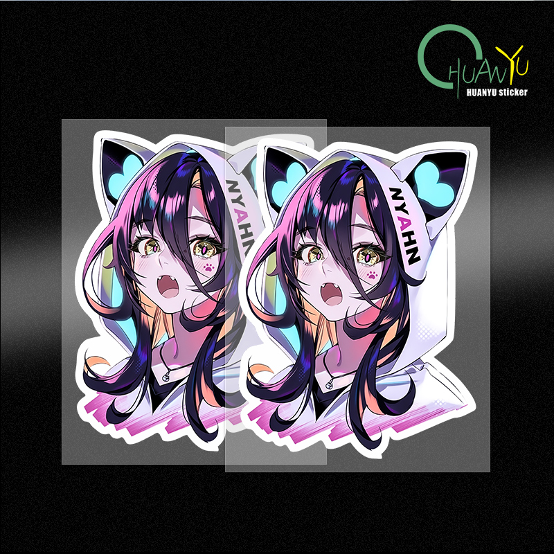 Laptop Accessories Cool - Stiker Dinding Kepala Gadis Anime Lucu