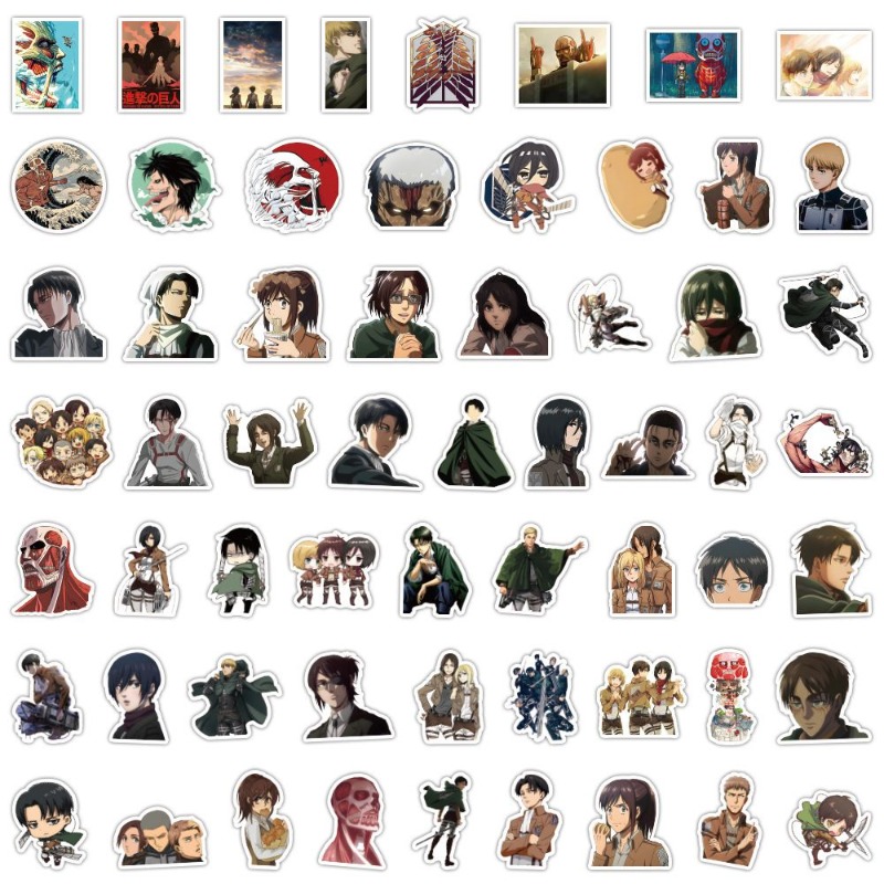 60 Buah Stiker Anime Attack On - Laptop Bag Waterproof ulasan dan harga