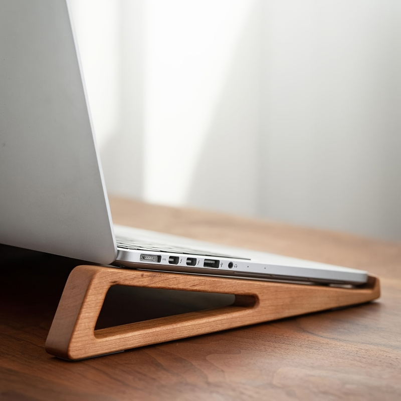 Stand Laptop Kayu Lipat Portab - Laptop Accessories Design ulasan dan harga