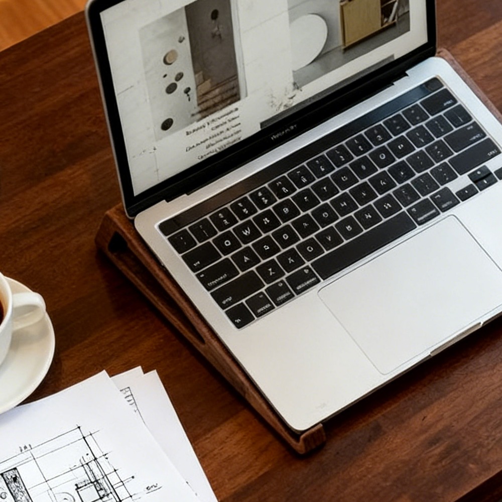 Stand Laptop Kayu Lipat Portab - Laptop Accessories Design ulasan dan harga